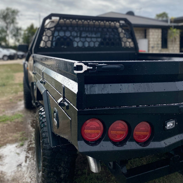 Jesse's GU Ute - Custom tray, steel frame with alloy bolt on components. Custom Exhaust + Airbox & Turbo upgrade. The list goes on!